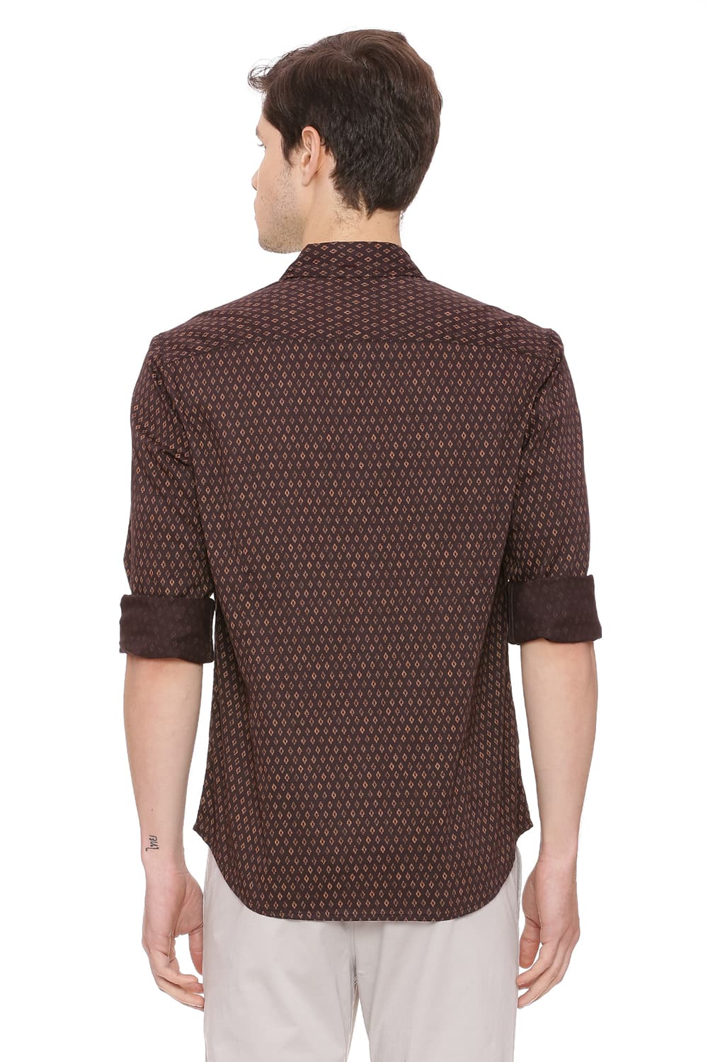 BASICS SLIM FIT PRINTED SHIRT