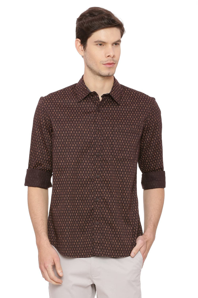 BASICS SLIM FIT PRINTED SHIRT