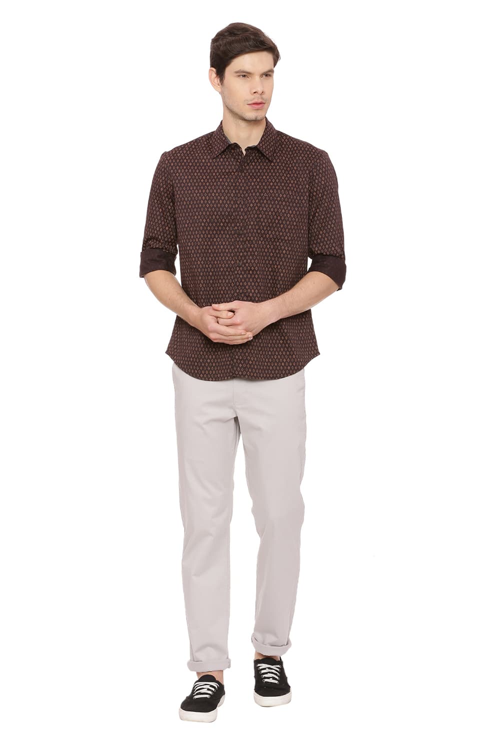 BASICS SLIM FIT PRINTED SHIRT