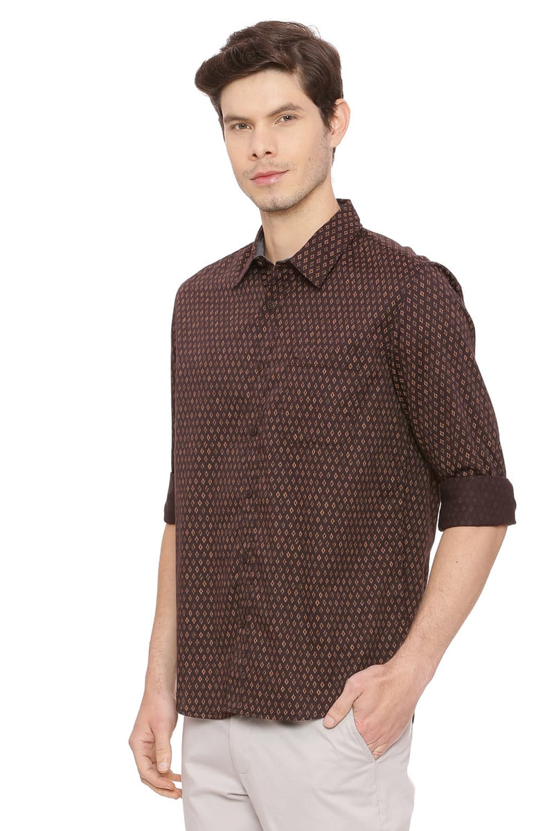 BASICS SLIM FIT PRINTED SHIRT