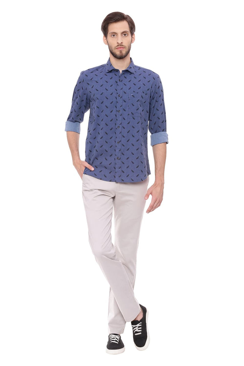 BASICS SLIM FIT PRINTED SHIRT