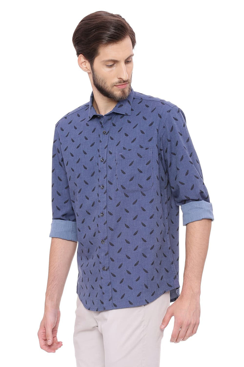 BASICS SLIM FIT PRINTED SHIRT