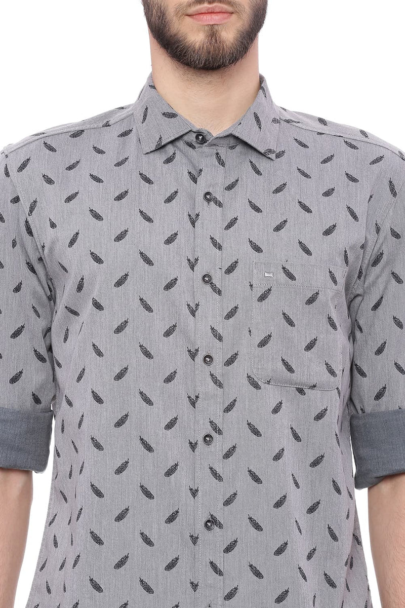 BASICS SLIM FIT PRINTED SHIRT