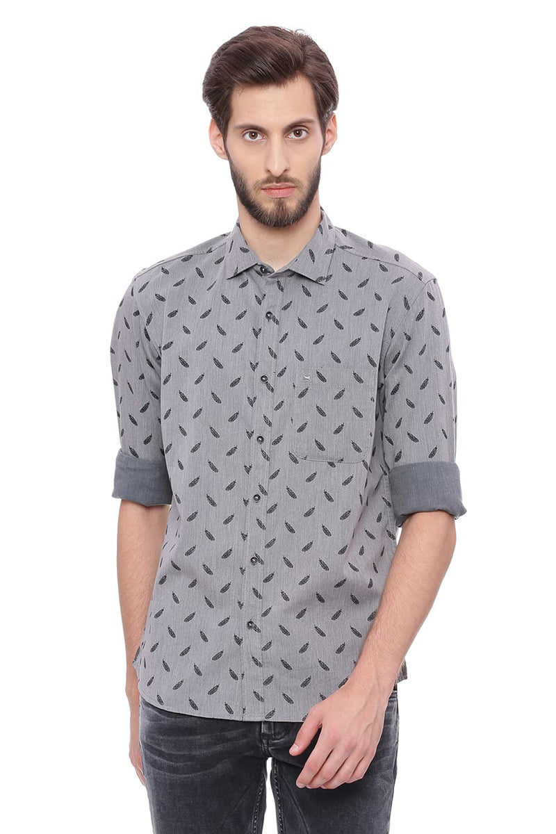 BASICS SLIM FIT PRINTED SHIRT