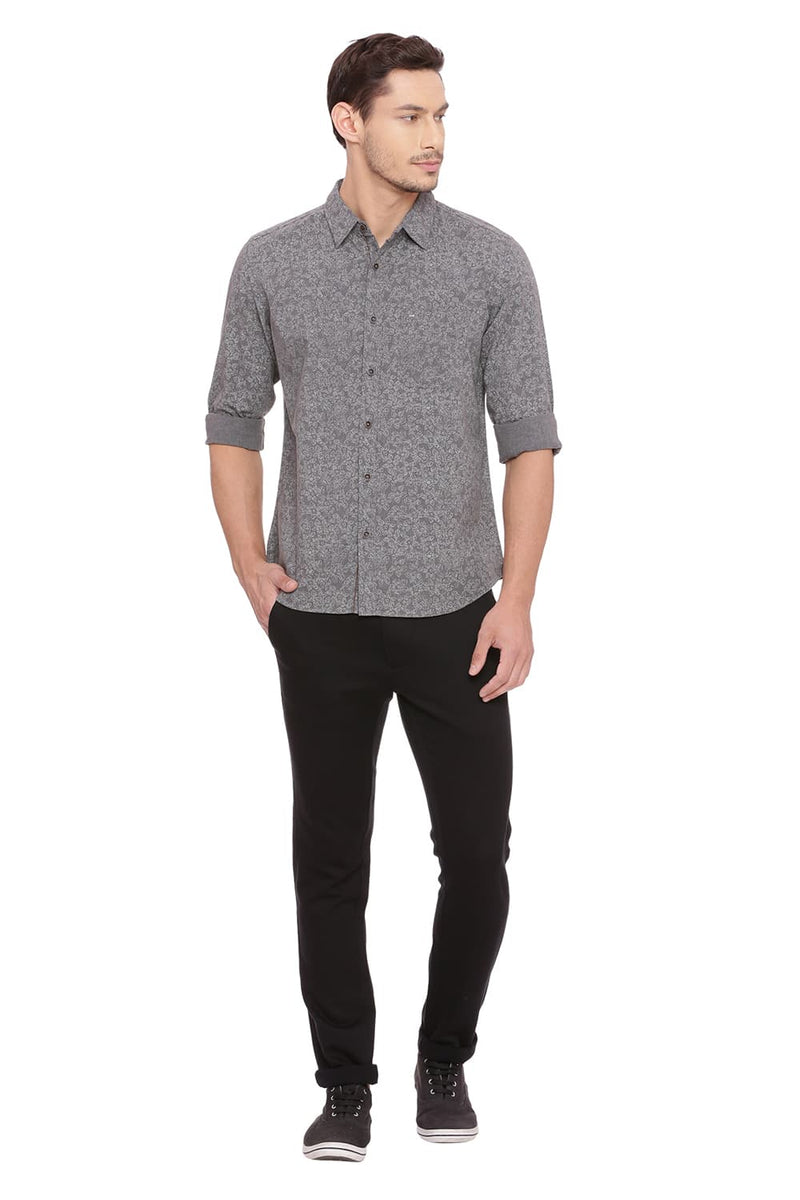 BASICS SLIM FIT PRINTED SHIRT