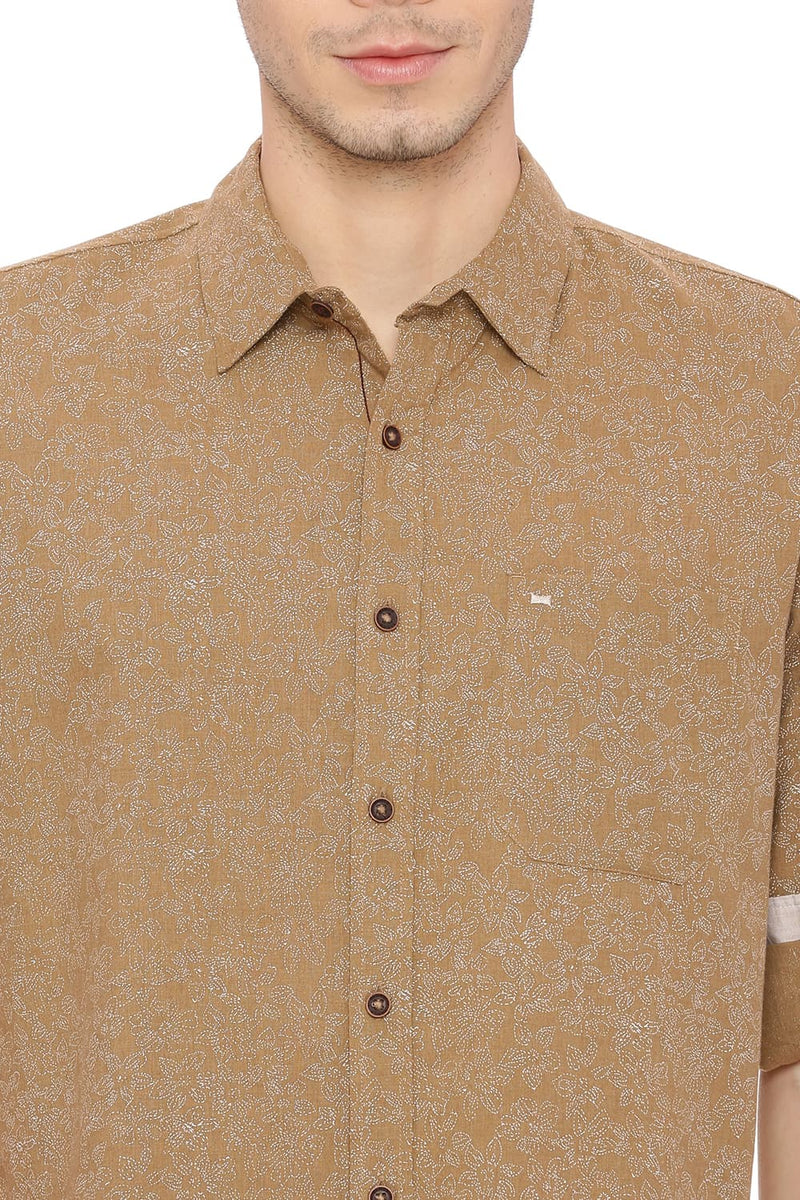 BASICS SLIM FIT PRINTED SHIRT