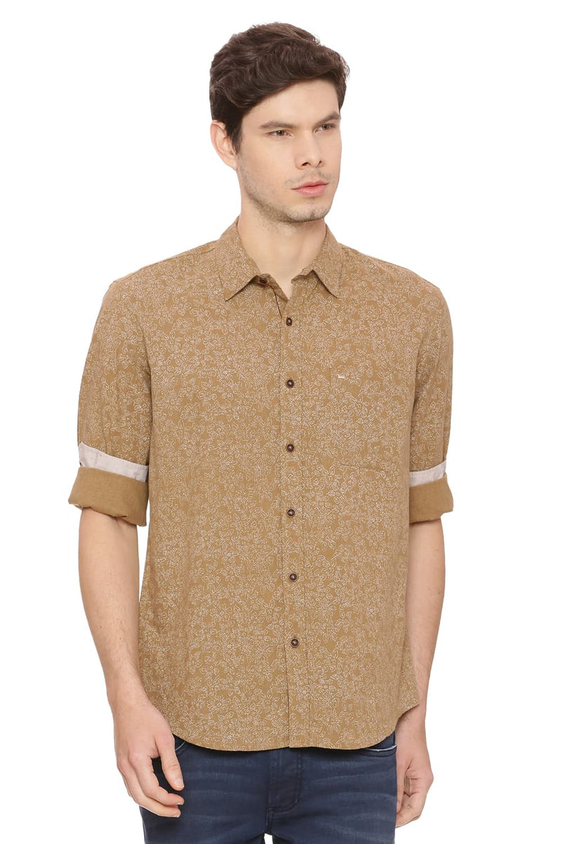 BASICS SLIM FIT PRINTED SHIRT