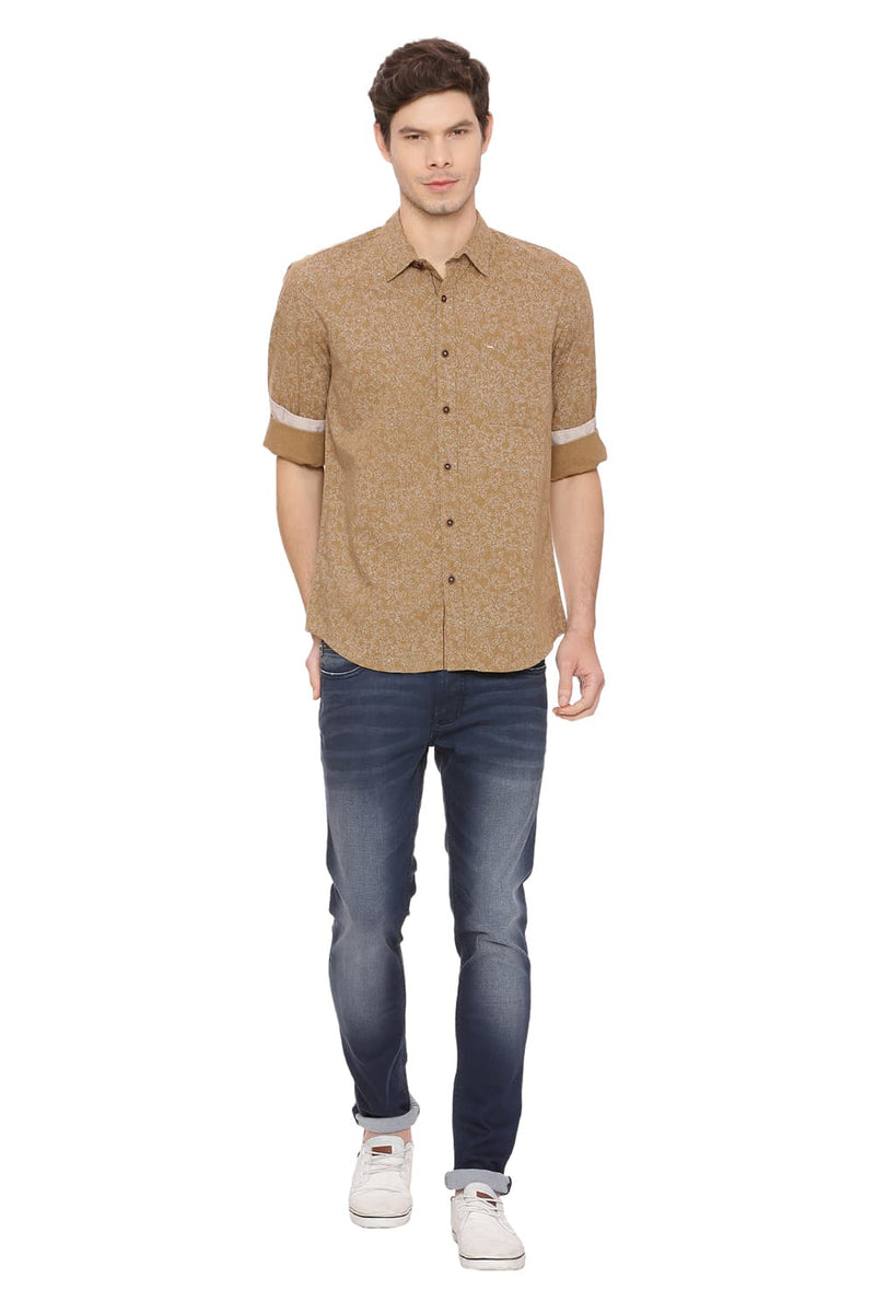 BASICS SLIM FIT PRINTED SHIRT