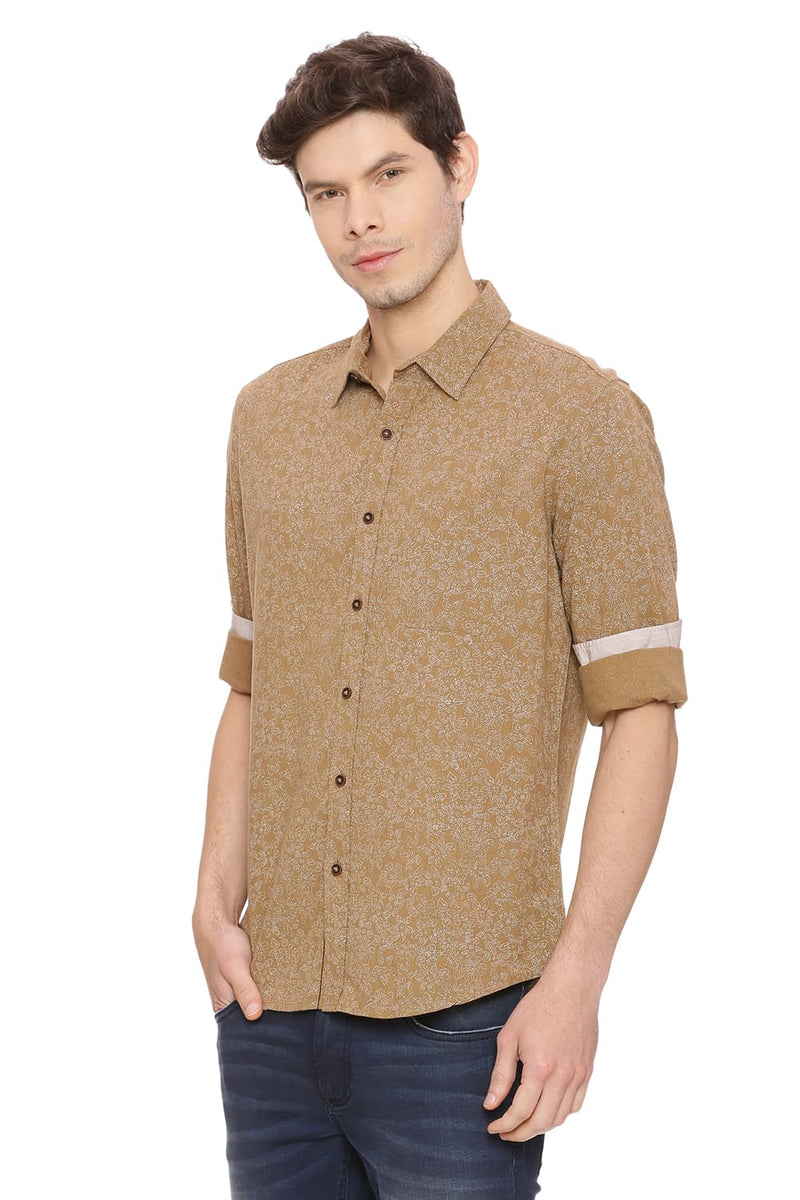 BASICS SLIM FIT PRINTED SHIRT