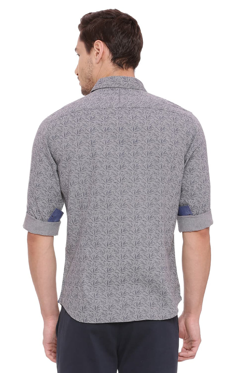 BASICS SLIM FIT PRINTED SHIRT