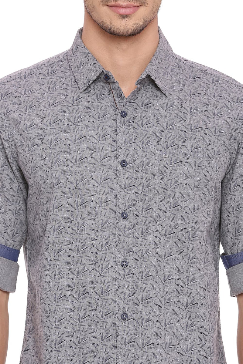 BASICS SLIM FIT PRINTED SHIRT