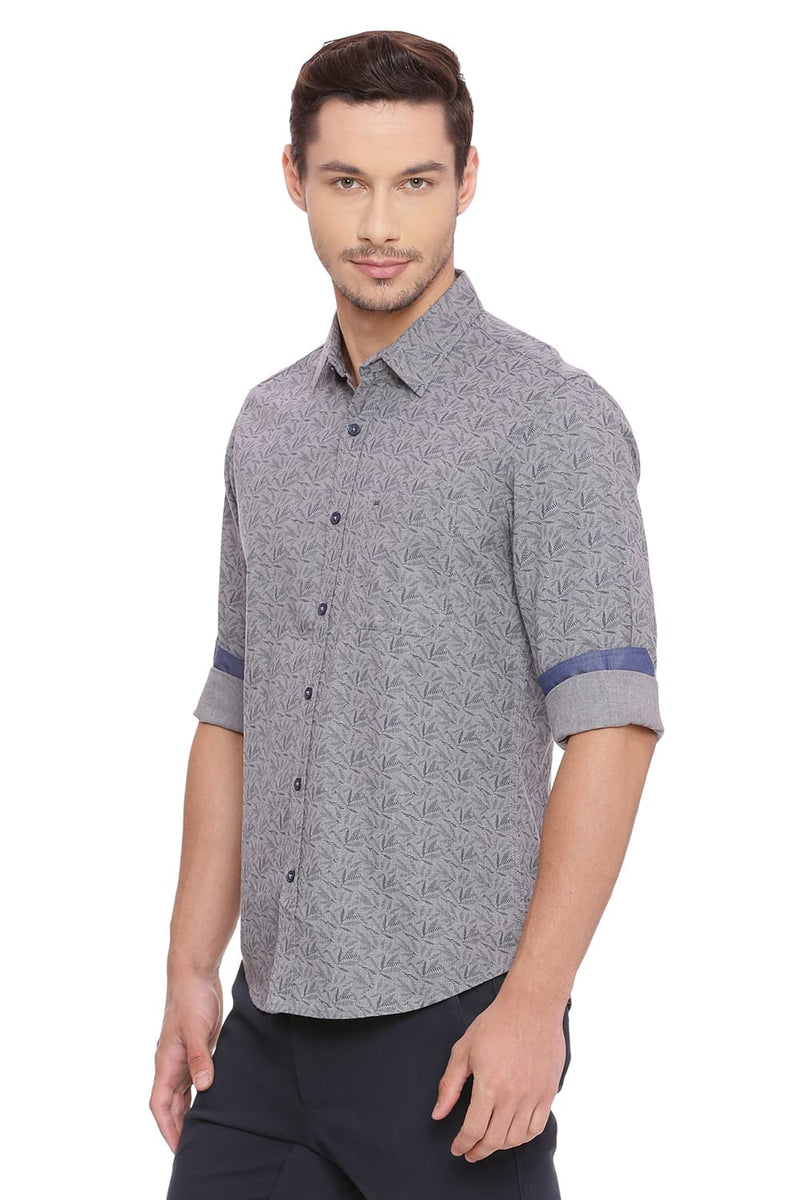 BASICS SLIM FIT PRINTED SHIRT