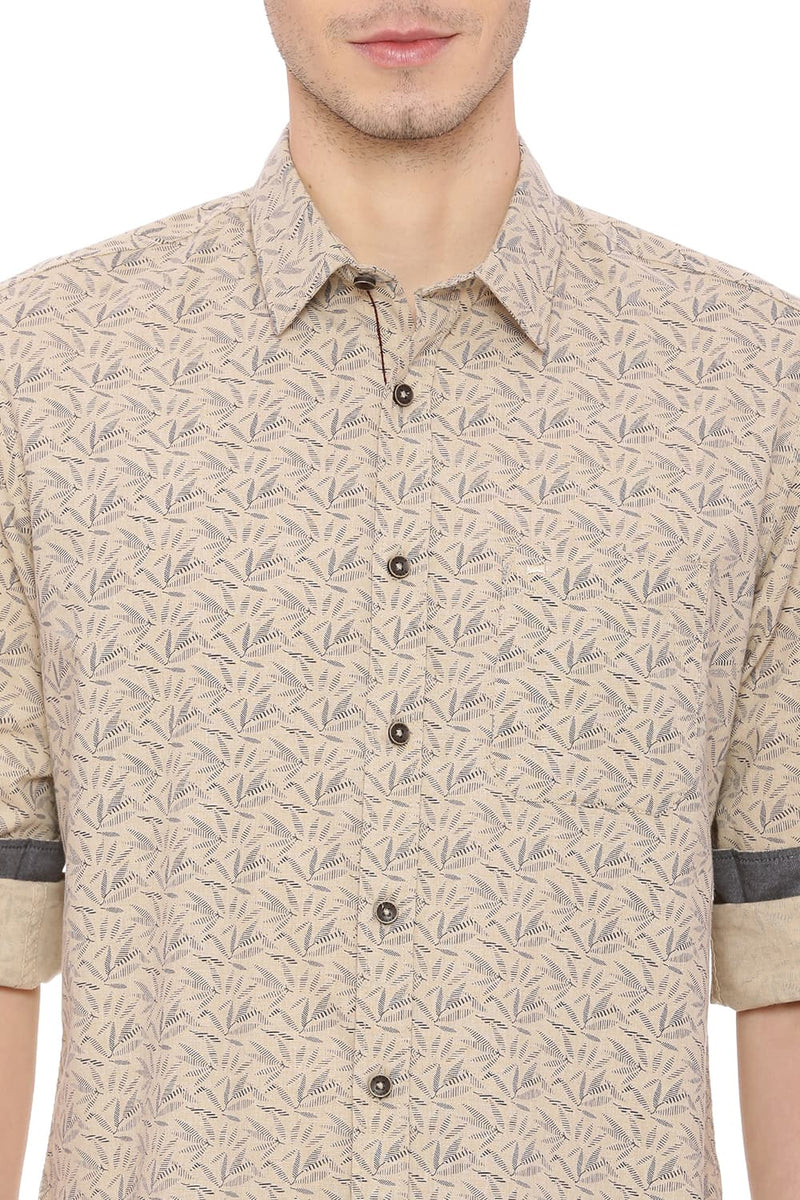 BASICS SLIM FIT PRINTED SHIRT