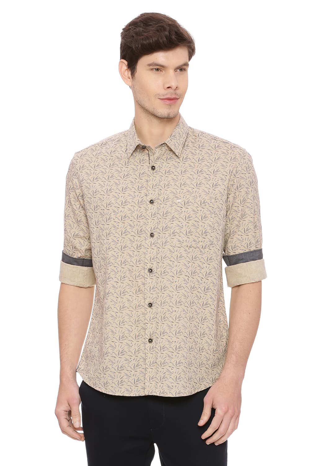 BASICS SLIM FIT PRINTED SHIRT