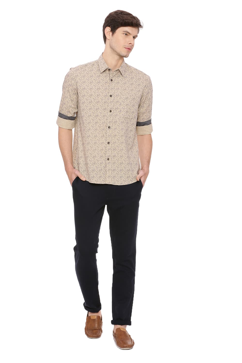 BASICS SLIM FIT PRINTED SHIRT