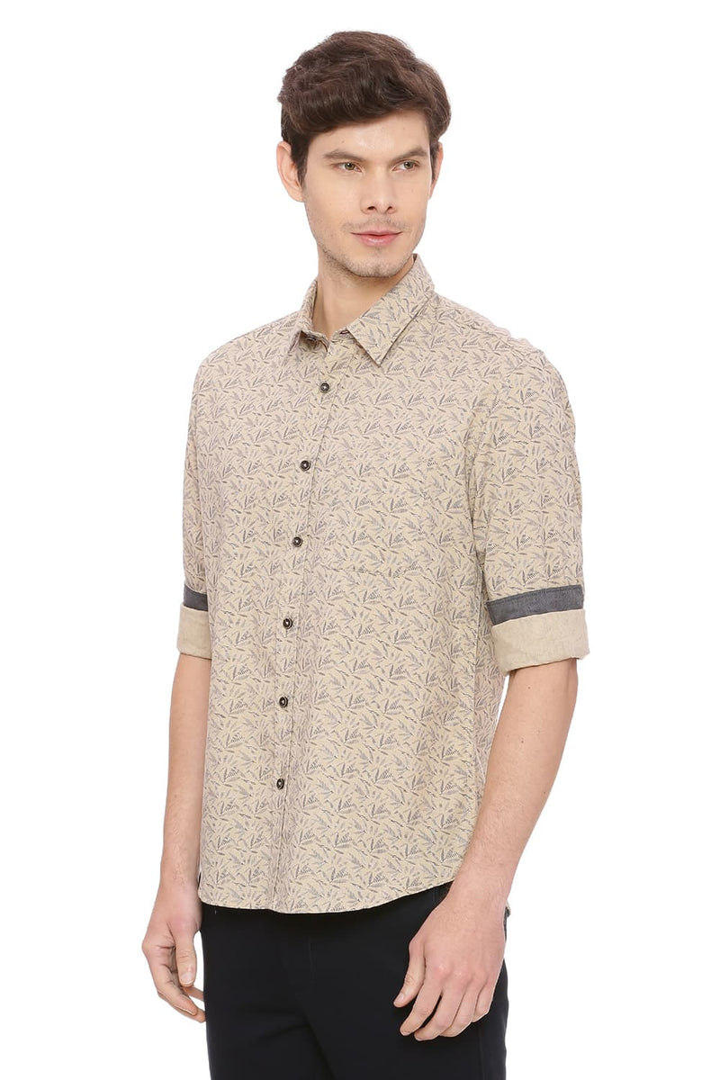 BASICS SLIM FIT PRINTED SHIRT