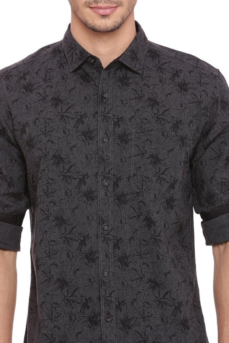 BASICS SLIM FIT PRINTED SHIRT