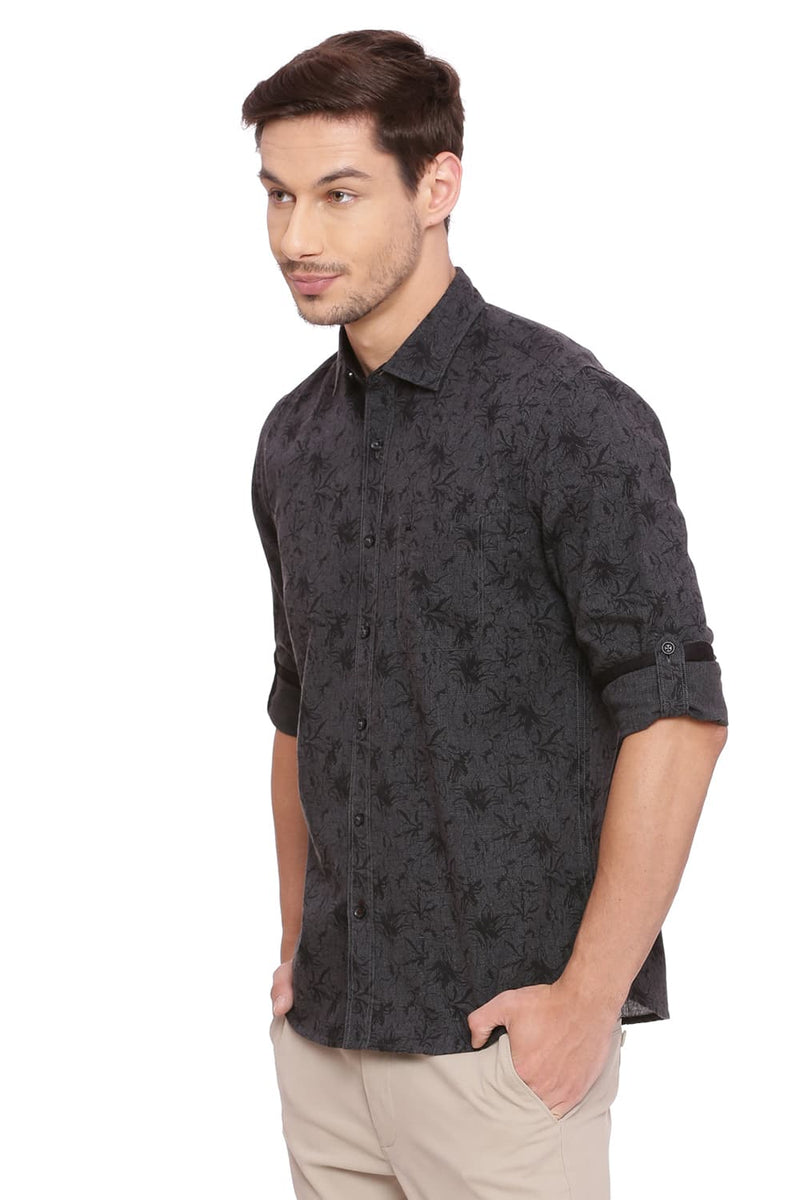 BASICS SLIM FIT PRINTED SHIRT