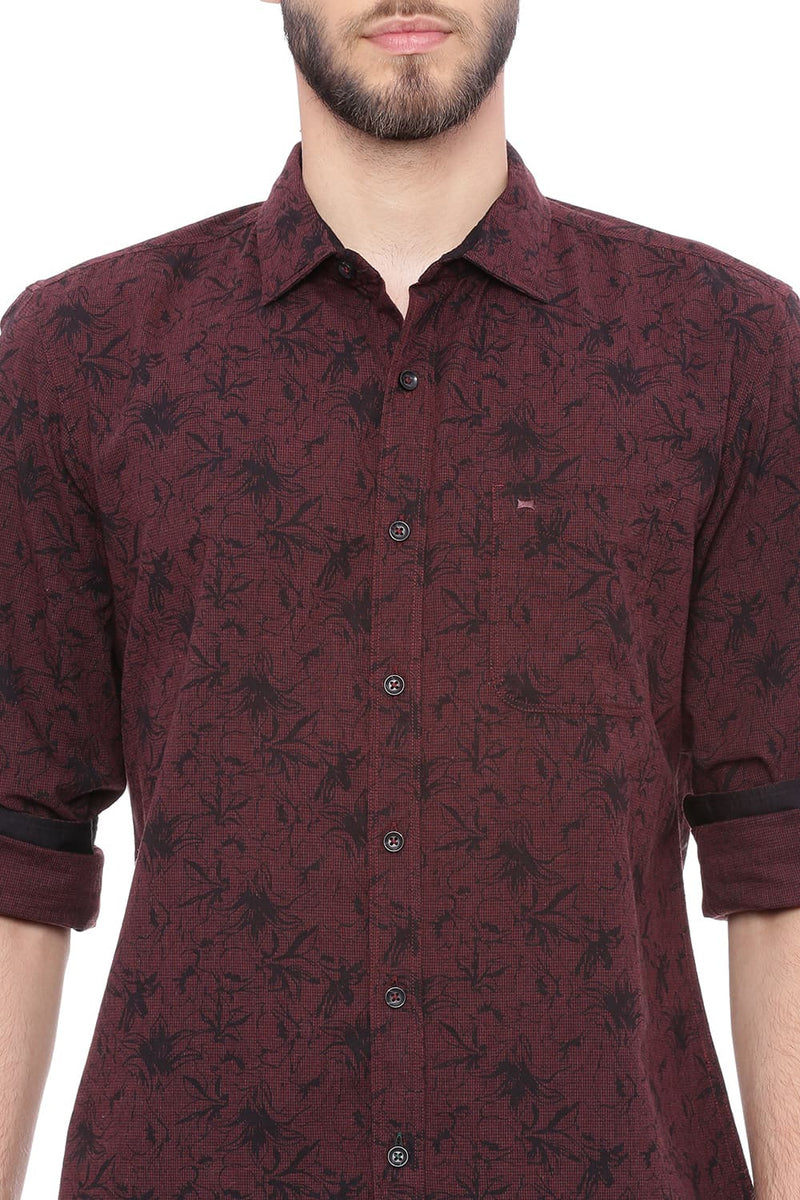 BASICS SLIM FIT PRINTED SHIRT