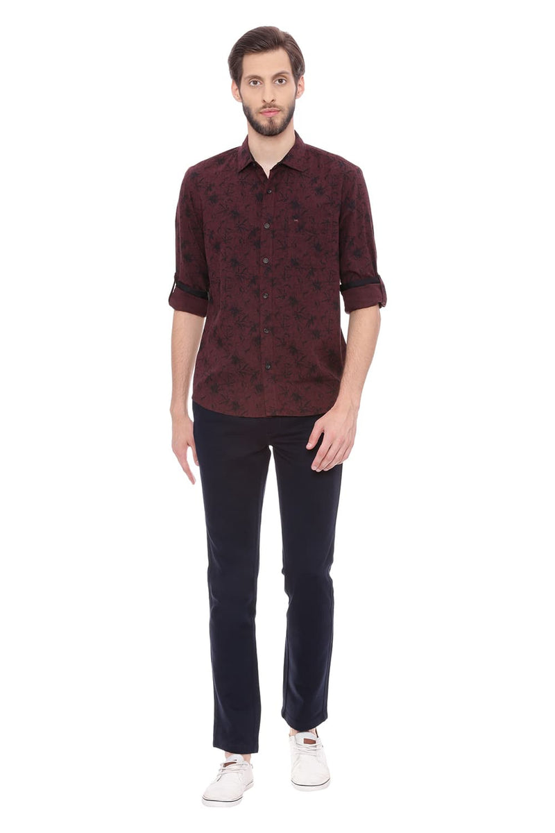 BASICS SLIM FIT PRINTED SHIRT