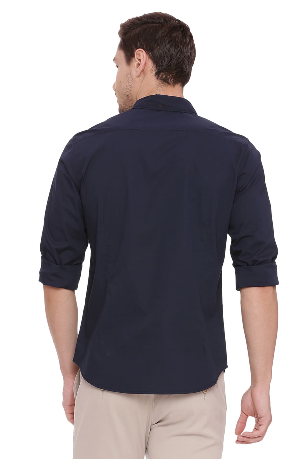 BASICS SLIM FIT POPLIN STRETCH SHIRT