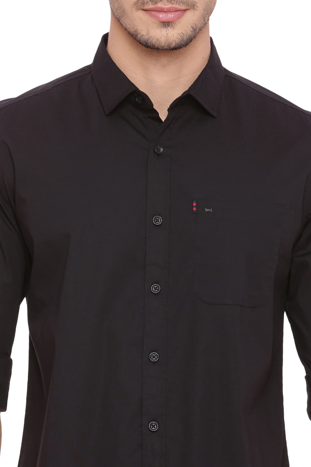 BASICS SLIM FIT POPLIN STRETCH SHIRT