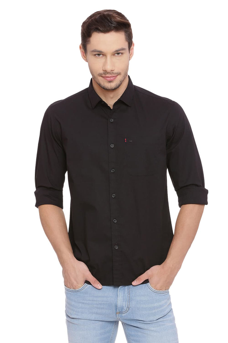 BASICS SLIM FIT POPLIN STRETCH SHIRT