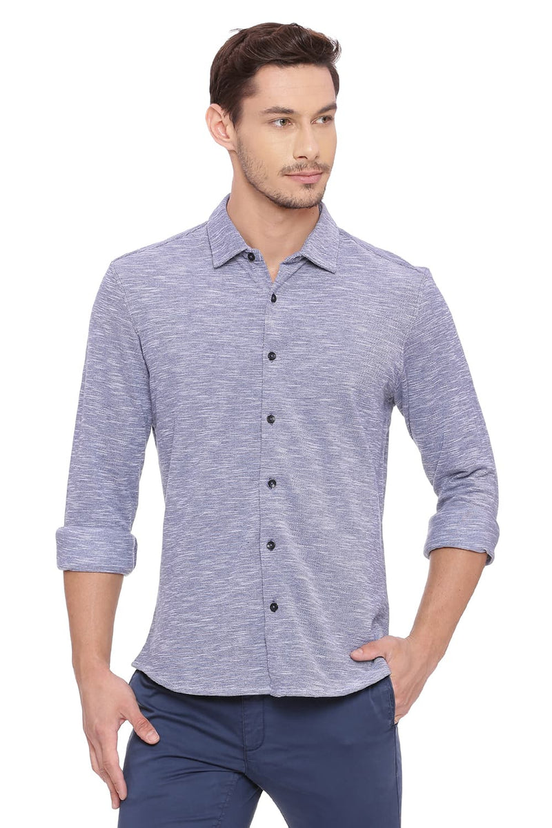 BASICS SLIM FIT KNIT SHIRT