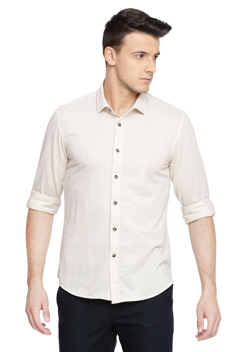 BASICS SLIM FIT KNIT SHIRT