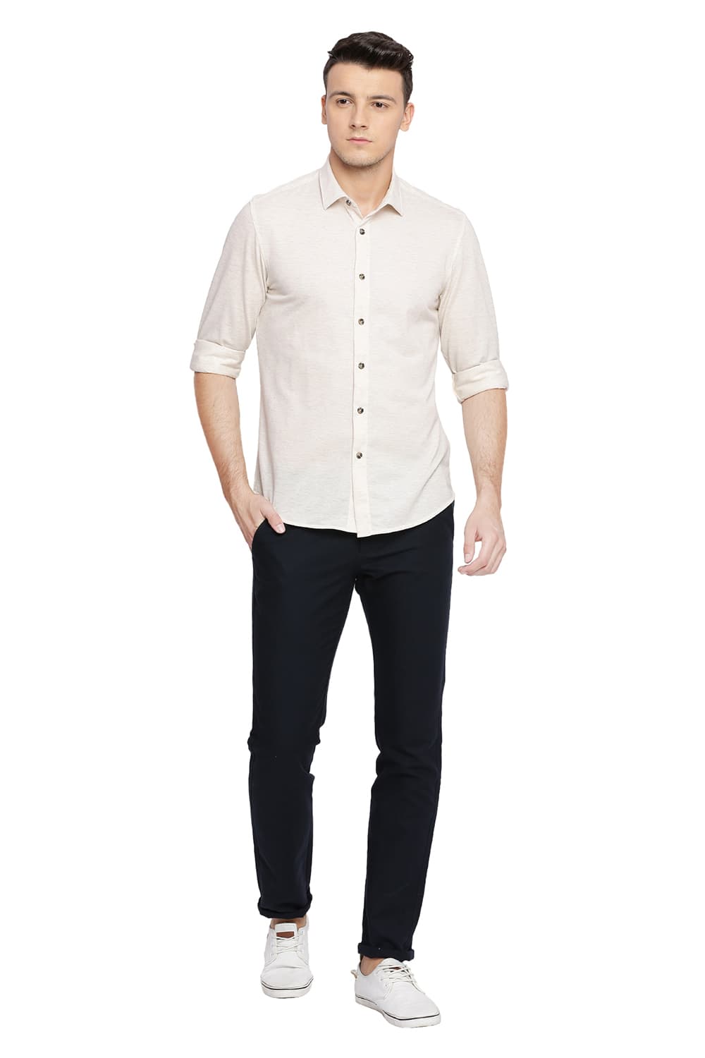 BASICS SLIM FIT KNIT SHIRT