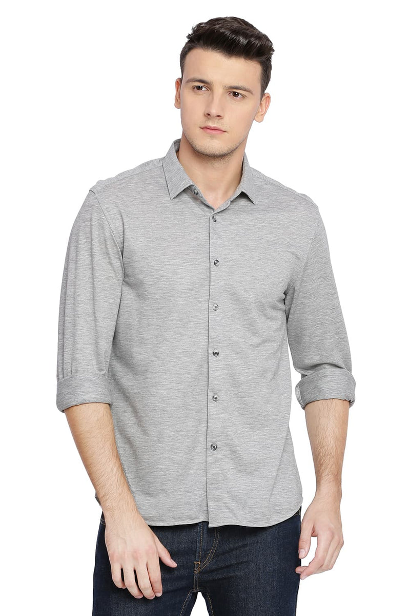 BASICS SLIM FIT KNIT SHIRT