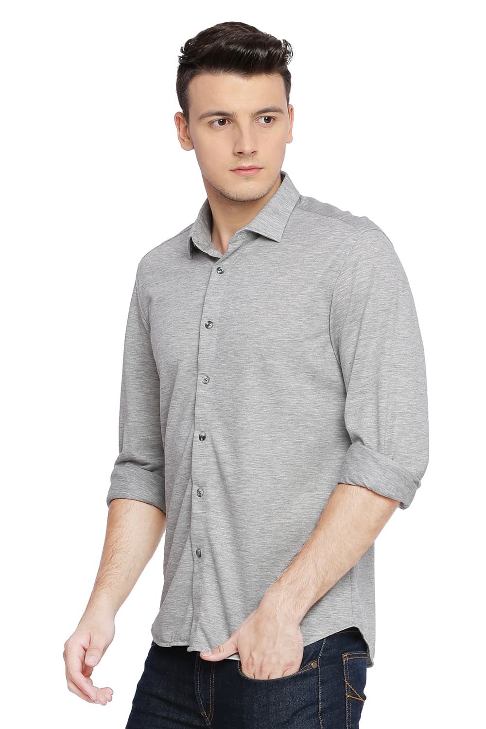 BASICS SLIM FIT KNIT SHIRT