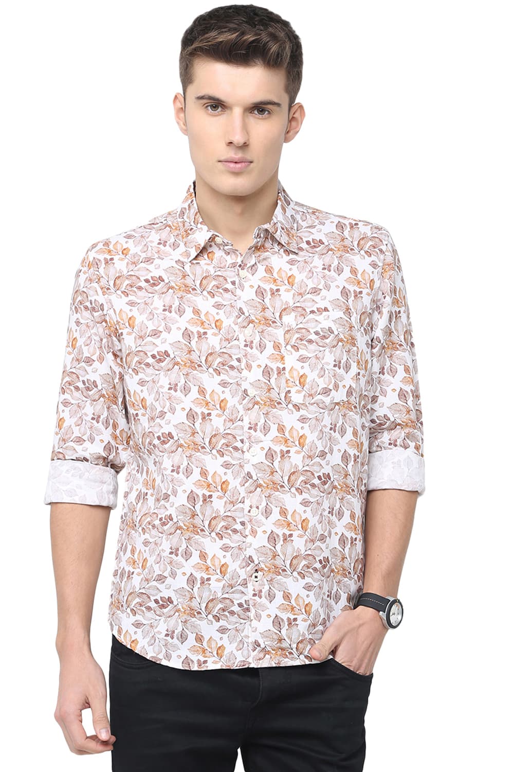 BASICS SLIM FIT DIGITAL PRINTED SHIRT