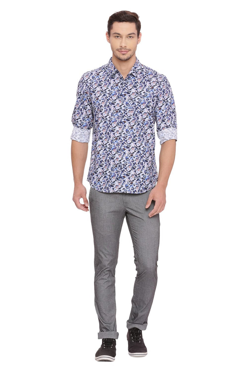 BASICS SLIM FIT DIGITAL PRINTED SHIRT