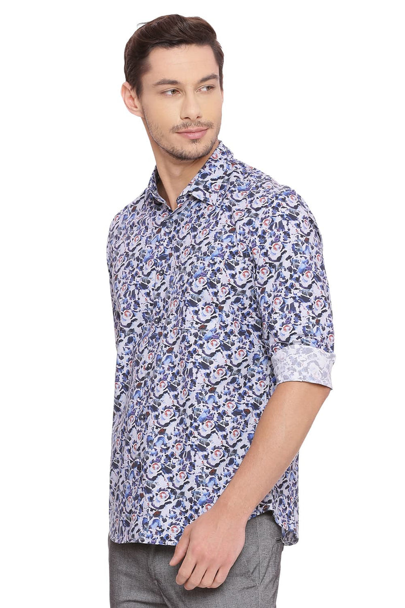 BASICS SLIM FIT DIGITAL PRINTED SHIRT