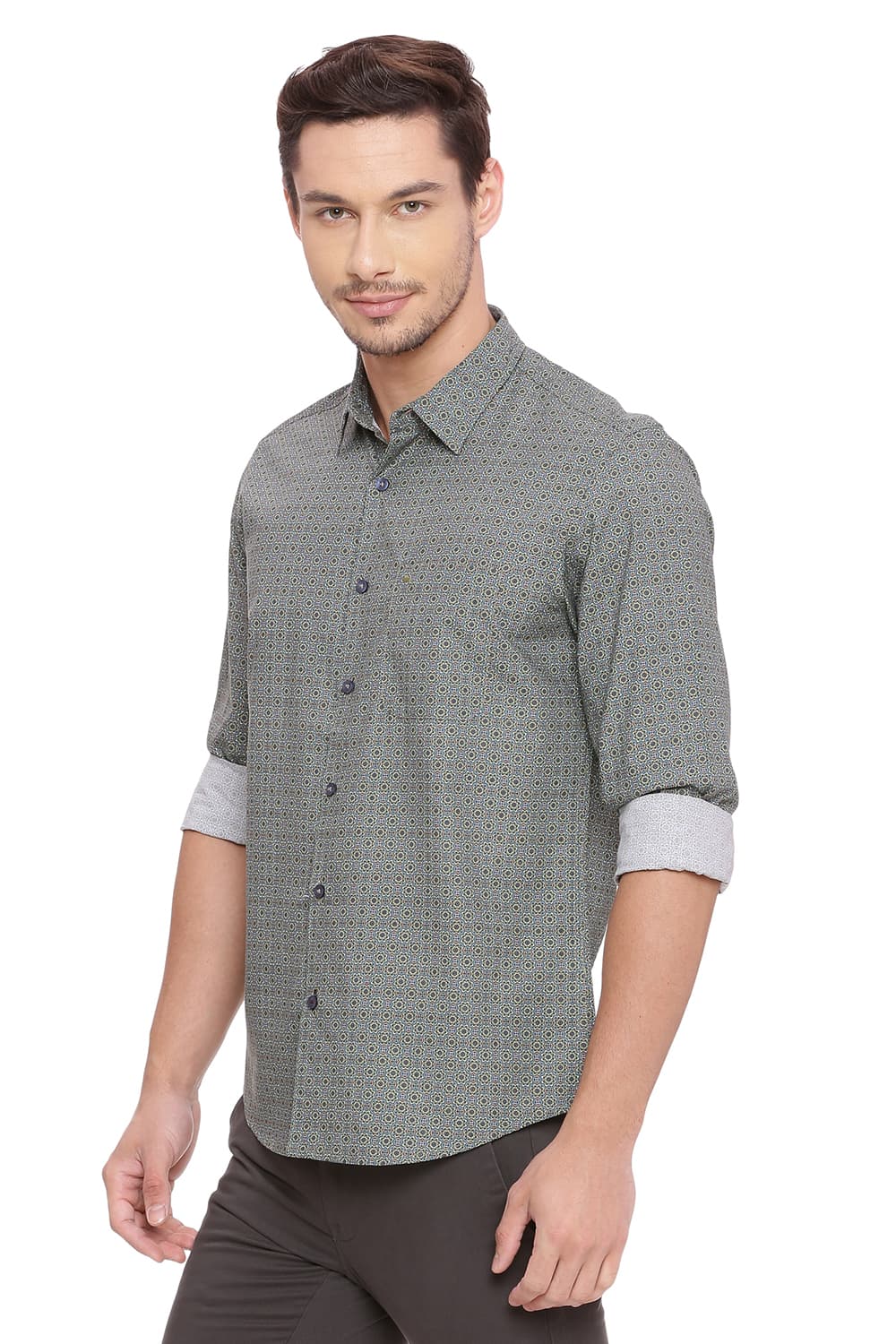 BASICS SLIM FIT DIGITAL PRINTED SHIRT