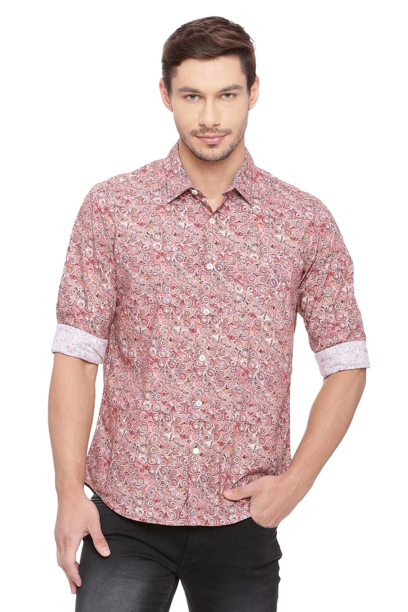 BASICS SLIM FIT DIGITAL PRINTED SHIRT