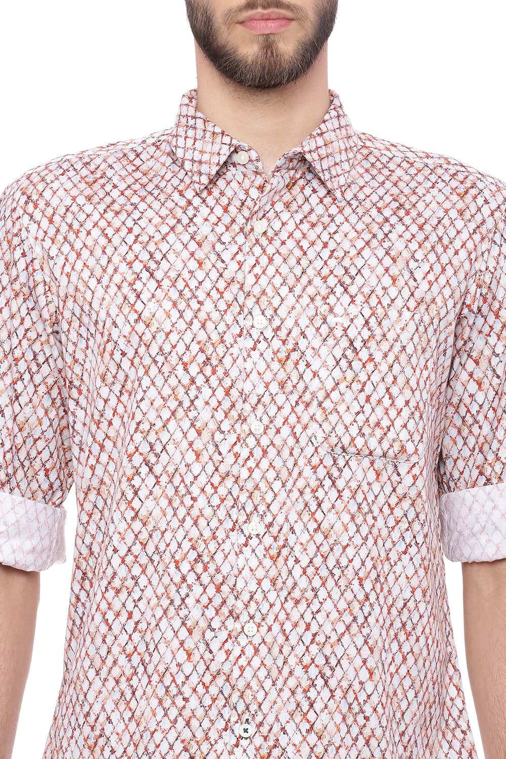 BASICS SLIM FIT DIGITAL PRINTED SHIRT