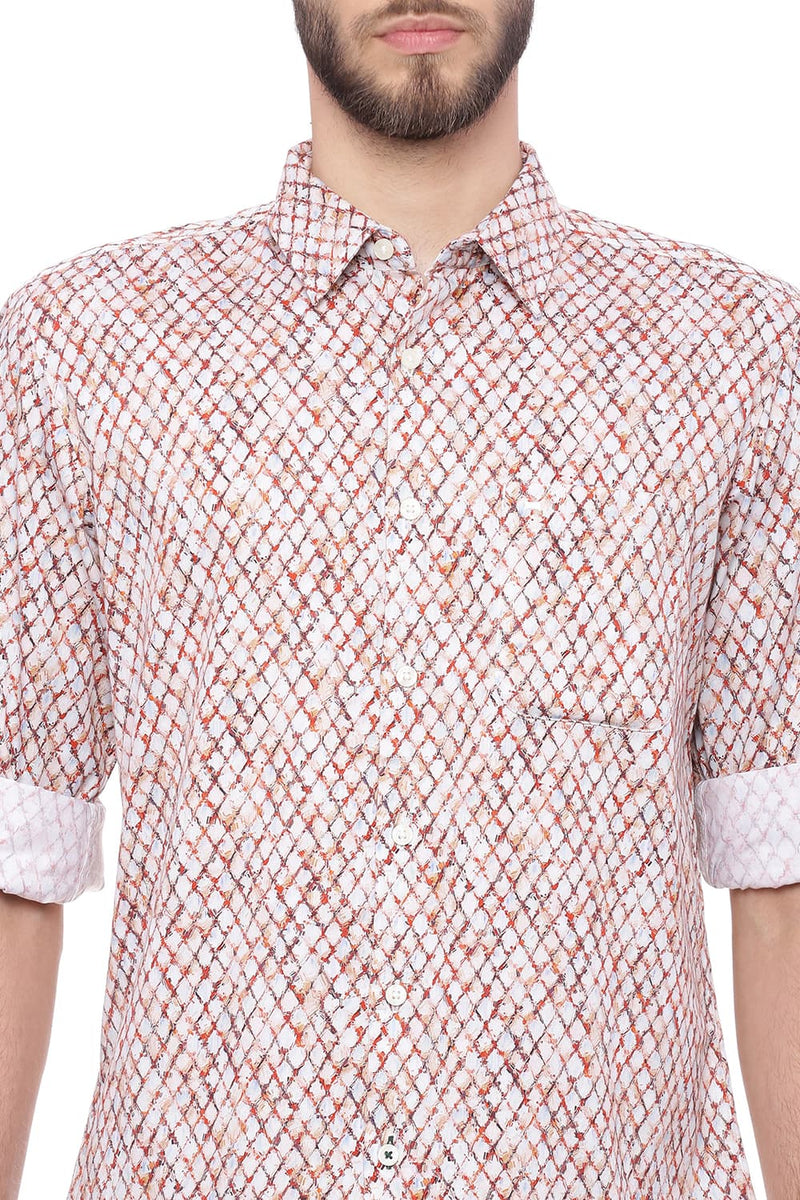 BASICS SLIM FIT DIGITAL PRINTED SHIRT