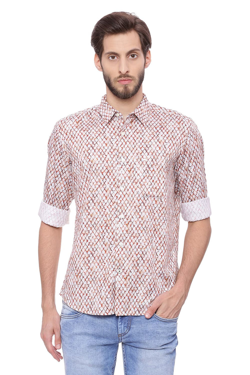 BASICS SLIM FIT DIGITAL PRINTED SHIRT