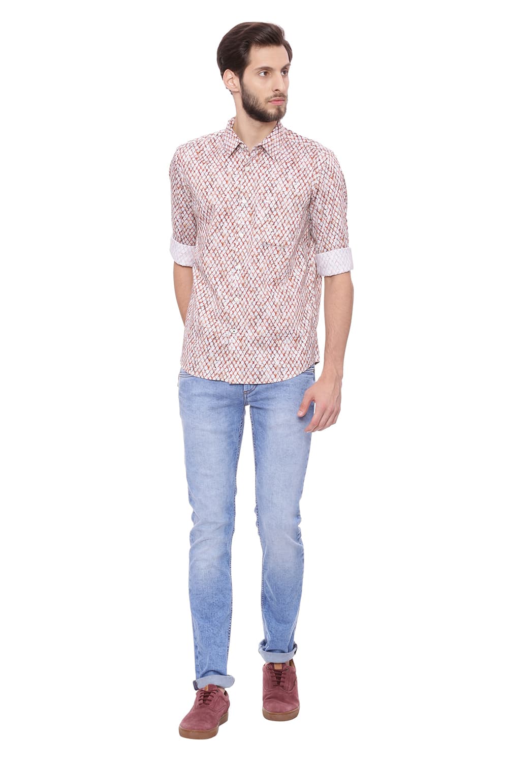 BASICS SLIM FIT DIGITAL PRINTED SHIRT