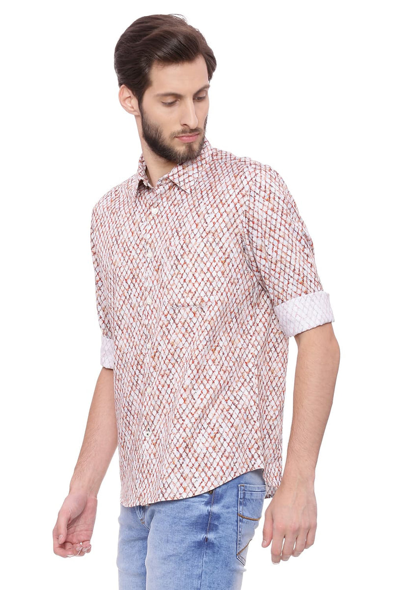 BASICS SLIM FIT DIGITAL PRINTED SHIRT