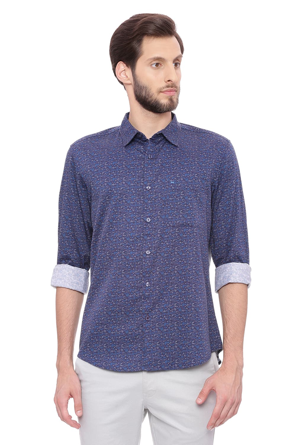 BASICS SLIM FIT DIGITAL PRINTED SHIRT