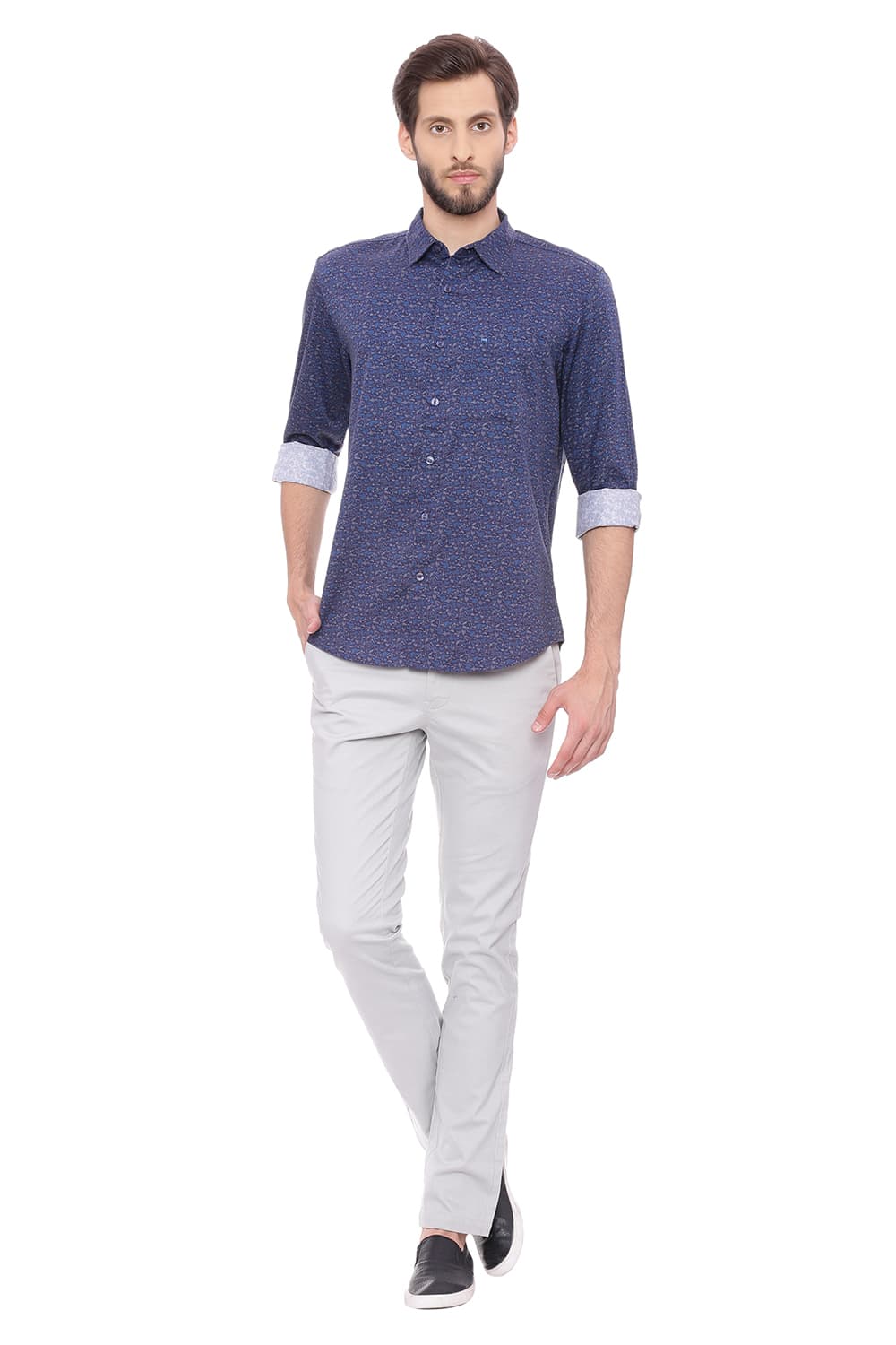 BASICS SLIM FIT DIGITAL PRINTED SHIRT