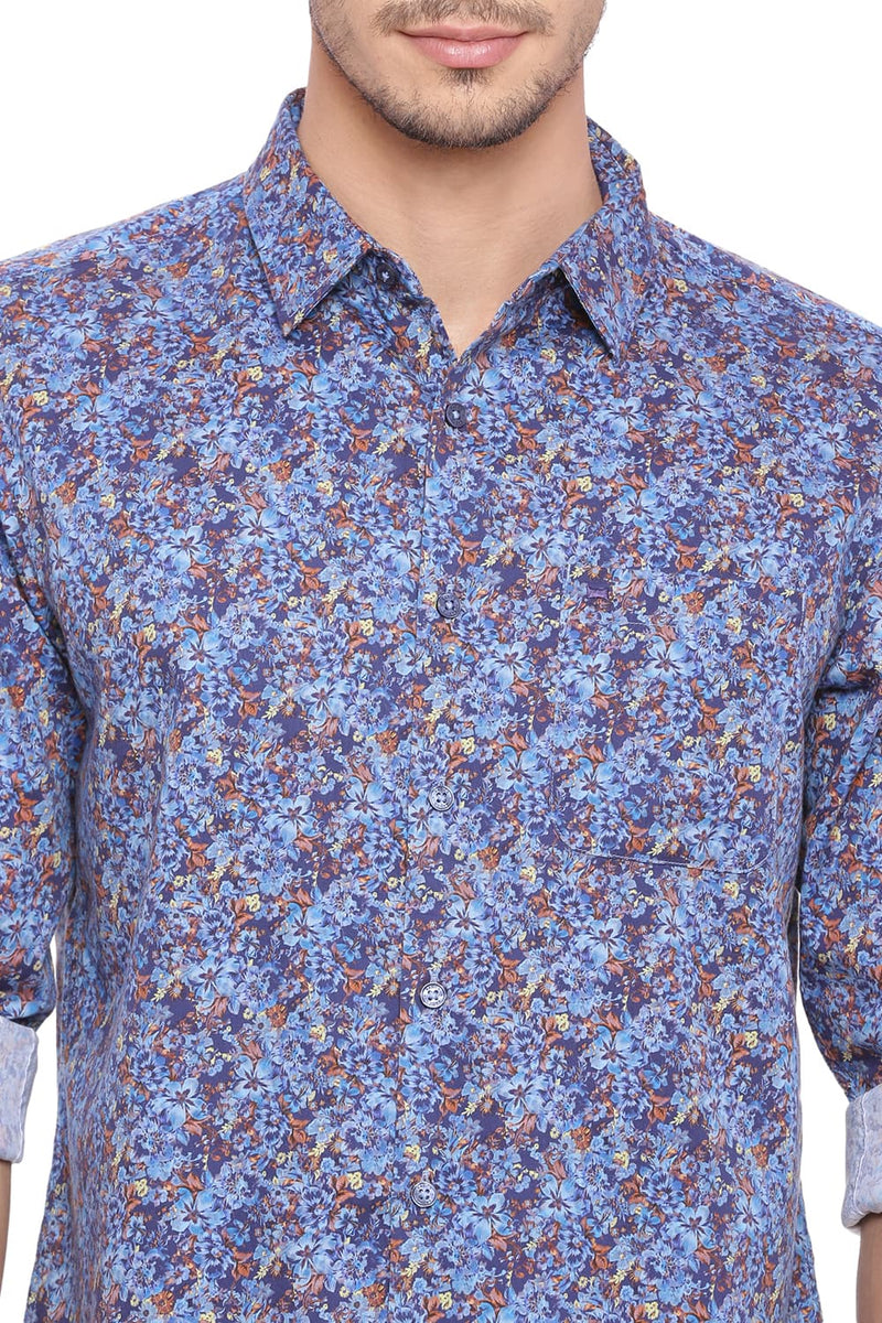 BASICS SLIM FIT DIGITAL PRINTED SHIRT