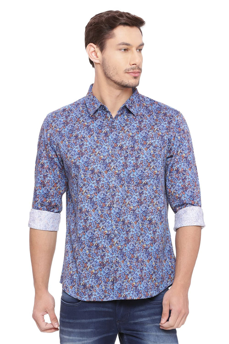 BASICS SLIM FIT DIGITAL PRINTED SHIRT