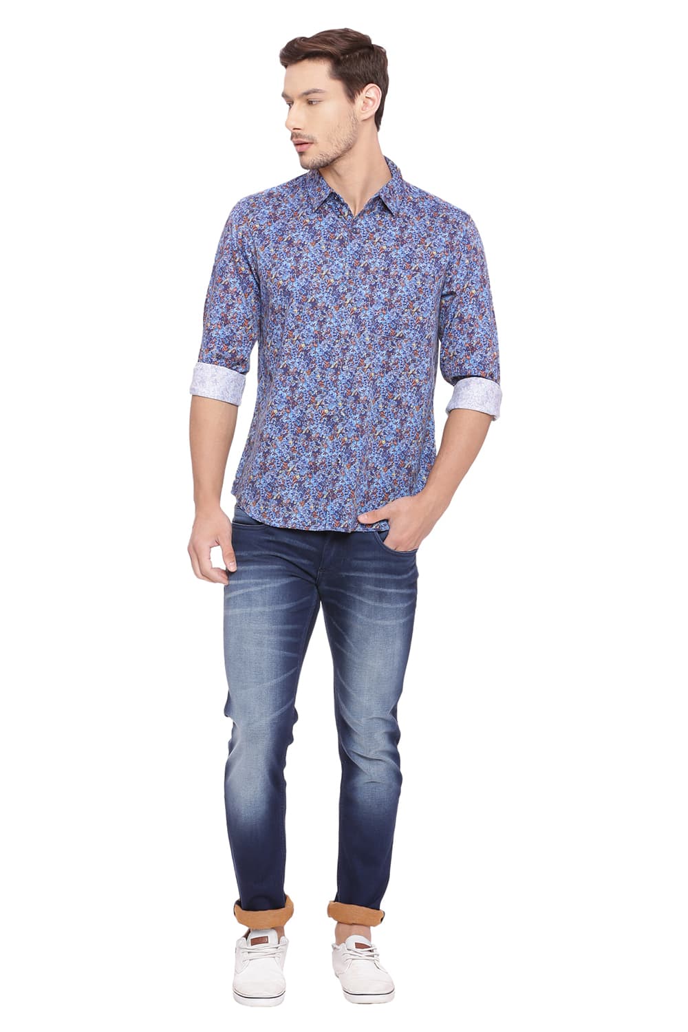 BASICS SLIM FIT DIGITAL PRINTED SHIRT