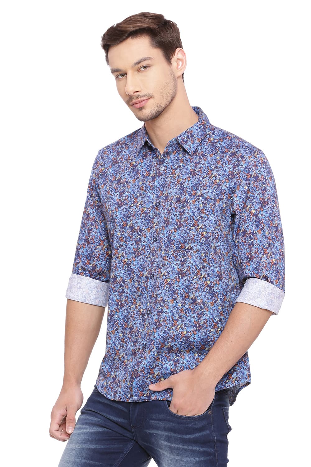 BASICS SLIM FIT DIGITAL PRINTED SHIRT