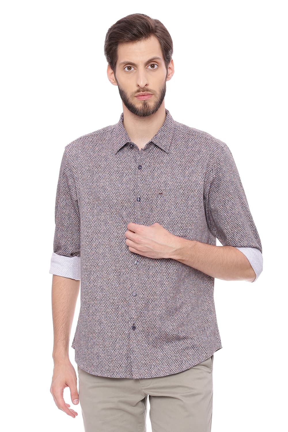 BASICS SLIM FIT DIGITAL PRINTED SHIRT