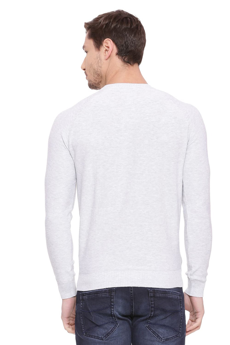 BASICS MUSCLE FIT CREW NECK SWEATER